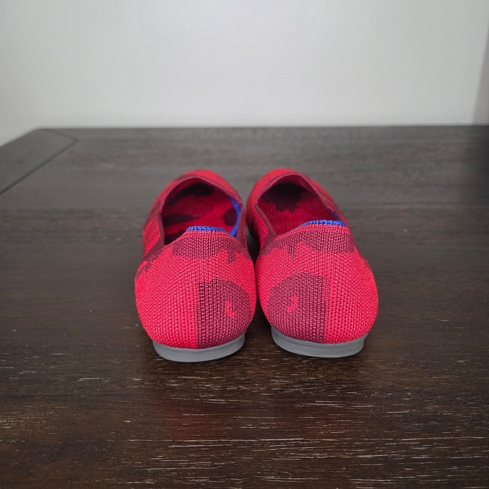 Rothy's The Loafer Womens 5.5 Red Abstract Knit Washable Comfort Flats - Picture 4 of 8